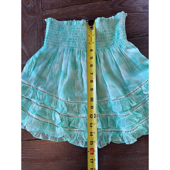 Ramy Brook Teal Tiered Mini Skirt Size XS - Picture 5 of 5